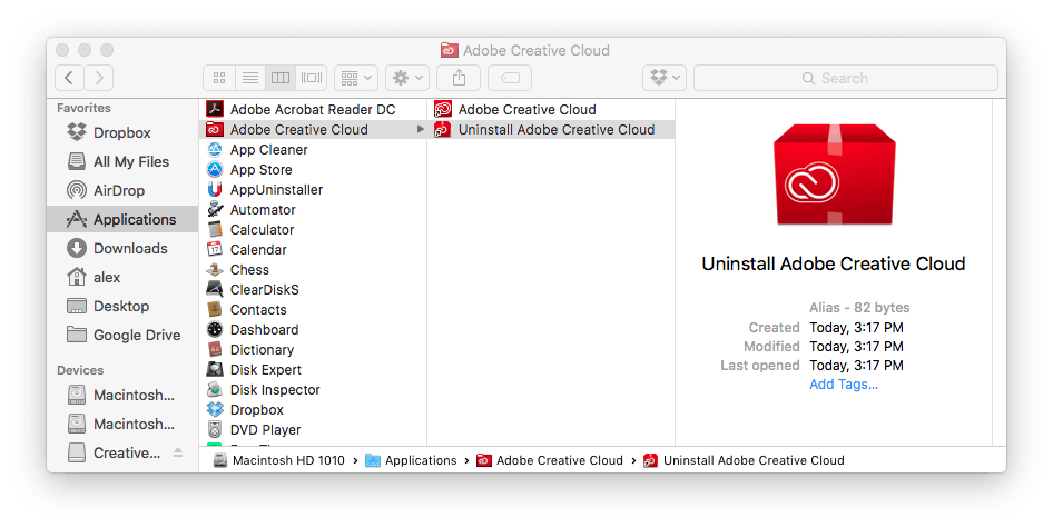 adobe cc uninstaller for mac
